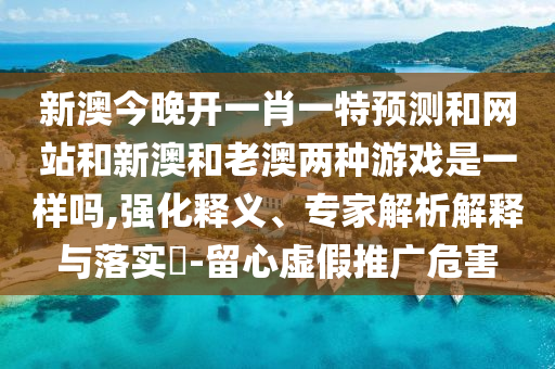 新澳今晚開一肖一特預(yù)測(cè)和網(wǎng)站和新澳和老澳兩種游戲是一樣嗎,強(qiáng)化釋義、專家解析解釋與落實(shí)?-留心虛假推廣危害